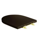 Ver imagem 5 de Assento Sanitário Poliéster Luxo Carrara Marrom Fosco para Vaso Deca com Ferragem Dourada