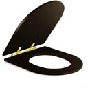 Ver imagem 6 de Assento Sanitário Poliéster Luxo Carrara Marrom Fosco para Vaso Deca com Ferragem Dourada