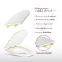 Ver imagem 4 de Assento Sanitário Poliéster Luxo Carrara Marrom Fosco para Vaso Deca com Ferragem Dourada