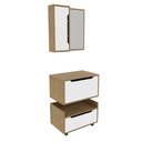 Ver imagem 1 de Armário de Banheiro 60 cm 1 Gaveta 2 Portas com Espelho BN3692 Amêndoa - Tecno Mobili