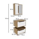 Ver imagem 2 de Armário de Banheiro 60 cm 1 Gaveta 2 Portas com Espelho BN3692 Amêndoa - Tecno Mobili