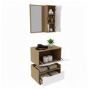 Ver imagem 4 de Armário de Banheiro 60 cm 1 Gaveta 2 Portas com Espelho BN3692 Amêndoa - Tecno Mobili