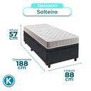 Ver imagem 3 de Cama + Bau Cinza e Colchão D23 Solteiro - D23 Inducol