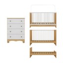 Ver mais imagens de Berço 3 em 1 para Colchão 130x60cm com Cômoda 4 Gavetas Luna Multimóveis Mp4746 Madeirado/branco
