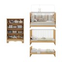 Ver imagem 5 de Berço 3 em 1 para Colchão 130x60cm com Cômoda 4 Gavetas Luna Multimóveis Mp4746 Madeirado/branco