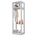 Ver imagem 1 de Módulo Guarda Roupa Closet 58cm Com Prateleiras Titan Branco Velluto - Móveis Leão