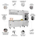 Ver imagem 3 de Armário de Cozinha Cp02 com Pia 180cm Pérola Z34 Branco - Mpozenato