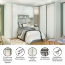 Ver imagem 5 de Quarto Completo de Canto Solteiro com 7 Módulos e Espelho Prime Plus Luciane Móveis