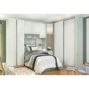 Ver imagem 1 de Quarto Completo de Canto Solteiro com 7 Módulos e Espelho Prime Plus Luciane Móveis