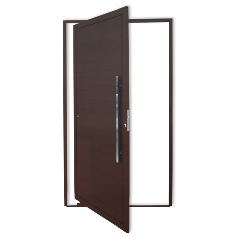 Porta Pivotante Alumínio Lambril c/Puxador D.Marrom Corten 120 Brimak