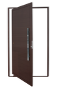 Ver imagem 1 de Porta Pivotante Alumínio Lambril c/Puxador D.Marrom Corten 120 Brimak