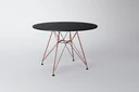 Ver imagem 3 de Conjunto Sala de Jantar Eames de Ferro Cobre Tampo Redondo 110cm Preto 4 Cadeiras Preto