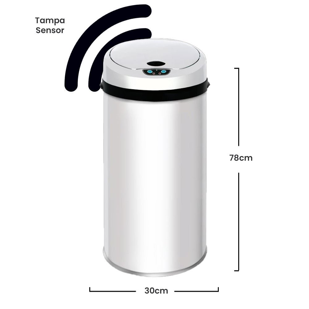 Lixeira Automática Inox 42 Litros Premium Sensor Banheiro Cozinha Escritório Kzi - 2