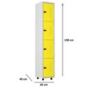 Ver imagem 2 de Armário Roupeiro Aço 4 Portas Academia Guarda Volume Amarelo
