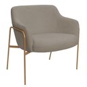 Ver imagem 1 de Poltrona Decorativa Jade Base Aço Ouro Fosco Bouclé Marrom Claro - Nexta Casa
