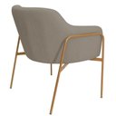 Ver imagem 4 de Poltrona Decorativa Jade Base Aço Ouro Fosco Bouclé Marrom Claro - Nexta Casa