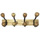 Ver imagem 3 de Cabide de madeira para parede ou porta 4 ganchos Natural