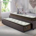 Ver imagem 3 de Bicama Box Solteiro Courino Linho Marrom 88x188 com Dois Colchões Molas Ensacadas Comfy Ecoflex