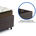 Ver imagem 5 de Bicama Box Solteiro Courino Linho Marrom 88x188 com Dois Colchões Molas Ensacadas Comfy Ecoflex