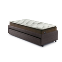 Ver mais imagens de Bicama Box Solteiro Courino Linho Marrom 88x188 com Dois Colchões Molas Ensacadas Comfy Ecoflex