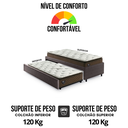 Ver imagem 4 de Bicama Box Solteiro Courino Linho Marrom 88x188 com Dois Colchões Molas Ensacadas Comfy Ecoflex
