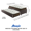 Ver imagem 2 de Bicama Box Solteiro Courino Linho Marrom 88x188 com Dois Colchões Molas Ensacadas Comfy Ecoflex