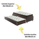 Ver imagem 6 de Bicama Box Solteiro Courino Linho Marrom 88x188 com Dois Colchões Molas Ensacadas Comfy Ecoflex