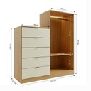Ver imagem 3 de Comoda Infantil 5 Gavetas 2 Portas Reflecta Laranja/Tauari Ambar/Off White