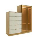 Ver imagem 2 de Comoda Infantil 5 Gavetas 2 Portas Reflecta Laranja/Tauari Ambar/Off White