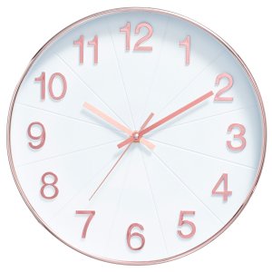 Relógio De Parede Decorativo Silencioso 30 Cm / Re-345 PGB Branco