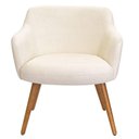 Ver imagem 5 de Poltrona Decorativa Jade Pés Palito Castanho Bouclé Off White - Nexta Casa
