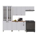 Ver imagem 2 de Cozinha Completa Bariloche 12 Portas 2 Gavetas com Vidro 100% MDF 6225.127 Branco - Indékes