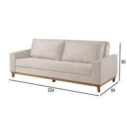 Sofá Cama 2 Lugares Living M-157 Veludo Martins Creme - 3