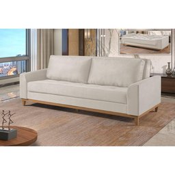 Sofá Cama 2 Lugares Living M-157 Veludo Martins Creme - 5