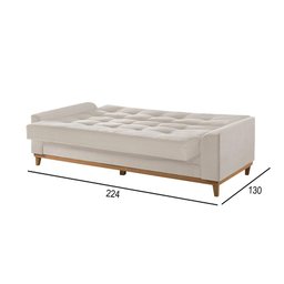 Sofá Cama 2 Lugares Living M-157 Veludo Martins Creme - 2