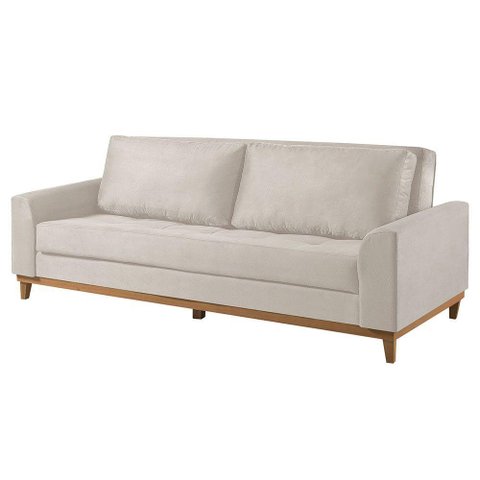 Sofá Cama 2 Lugares Living M-157 Veludo Martins Creme