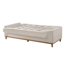Sofá Cama 2 Lugares Living M-157 Veludo Martins Creme - 4