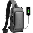 Ver imagem 1 de Pochet Masculina com Cadeado À Prova D'água Anti-roubo Preta