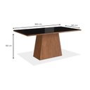Ver imagem 3 de Mesa para Sala de Jantar 160x90cm com Vidro Lapidado Preto/Canela
