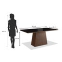 Ver imagem 4 de Mesa para Sala de Jantar 160x90cm com Vidro Lapidado Preto/Tabaco