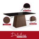 Ver imagem 5 de Mesa para Sala de Jantar 160x90cm com Vidro Lapidado Preto/Tabaco