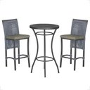 Ver imagem 1 de Mesa Bistrô e 2 Banquetas Roma Preta Corda Náutica Estofado 8 Trama Original