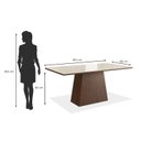 Ver imagem 4 de Mesa para Sala de Jantar 160x90cm com Vidro Lapidado Off White/Tabaco