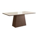 Ver imagem 1 de Mesa para Sala de Jantar 160x90cm com Vidro Lapidado