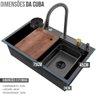 Cuba Goumert Cozinha Pia Cascata Torneira Luxo Completa Inox Lavador Copo Dispenser Temperatura Ajut - 4