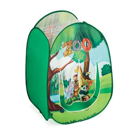 Barraca Pop Up Quadrada Infantil Dobrável Zoo Fabrincando