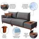 Ver imagem 6 de Sofá Living 3 Lugares Veludo com Mesa de Apoio Trento
