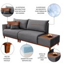 Ver imagem 6 de Sofá Living 3 Lugares Veludo com Mesa de Apoio Trento