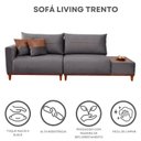 Ver imagem 7 de Sofá Living 3 Lugares Veludo com Mesa de Apoio Trento