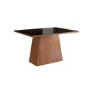 Ver imagem 1 de Mesa para Sala de Jantar 120x90cm com Vidro Lapidado Preto/Canela